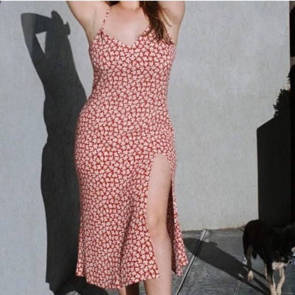 Reformation Crimini Dress - Red/White